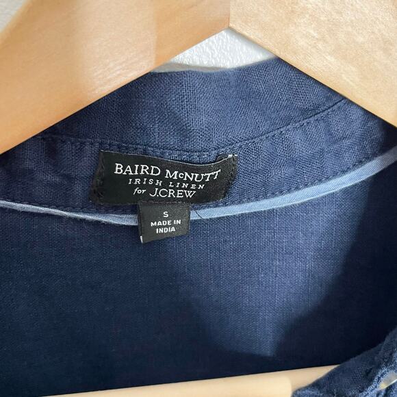 J. Crew Baird Mcnutt Irish Linen Shirt Dress Women Small Navy Pockets Minimalist - Picture 8 of 13